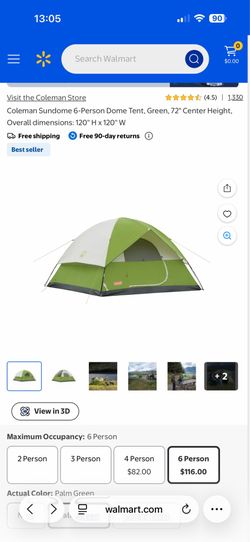 Coleman Sundome Camping Tent 6 Person