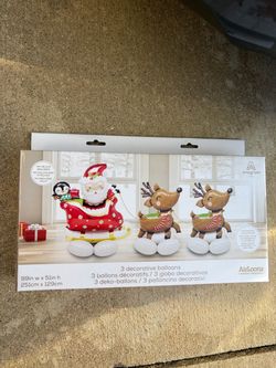 Anagram AirLoonz Santa Sleigh Reindeer Balloon Kit 99x51 Christmas Decoration