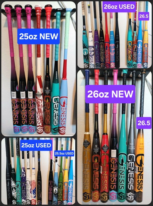 LOUISVILLE SLUGGER GENESIS - Slowpitch Softball Bats Geny LS 25oz and 26oz Slow Pitch Endloaded and Balanced