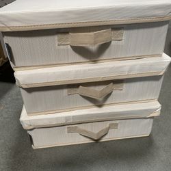 3 PK 15x10x5 Foldable Storage Basket Bin Set Storage Cube Box Canvas Fabric Collapsible 