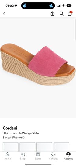 Italian 🇮🇹 Brand Cordani 👒Pink Wedge🌷Eu 39=US 9️⃣  99% New Wide Foot 