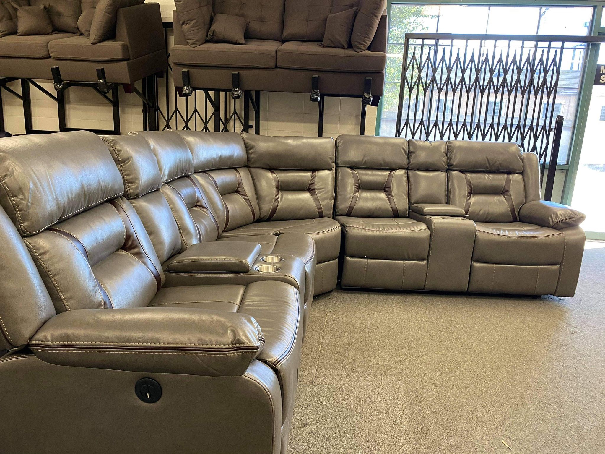 New Gray Power Recliner Sectional Couch Only $50 Down Payment