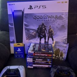 PlayStation 5 God Of War Bundle W 9 Games 2 Controllers And PlayStation Plus Credit