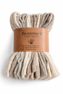 Bearpaw 6 Pair Women’s Boot Socks Sz 4-10 Neutral Cream Gray Cozy Knit Soft NEW