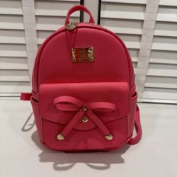 Manka Vesa girls bow knot cute leather pink Backpack Mini Backpack Purse