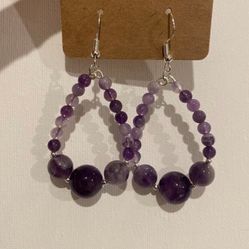 Sterling silver Amethyst Earrings 