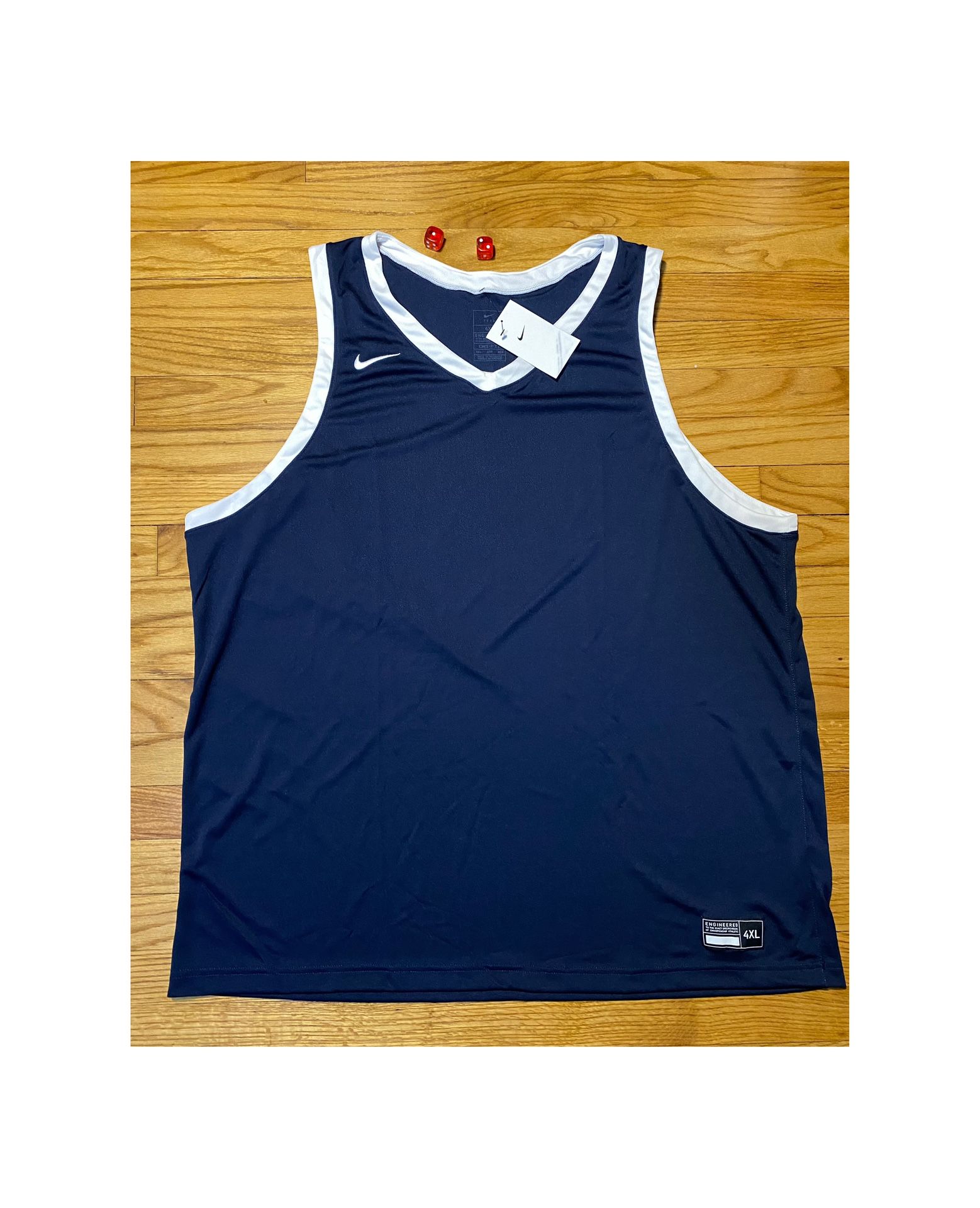Nike Basketball jersey Navy Blue & white Men’s sz 4XL NEW! Big & Tall