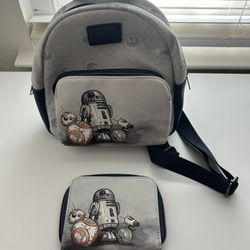 Disney Star Wars Loungefly Droid Backpack And Wallet