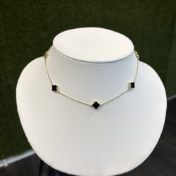 10kt Black Flower Chain 