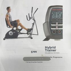 ProForm Hybrid Trainer Recumbent Bike/Elliptical