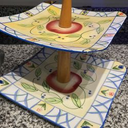 Beautiful Ceramic 2 Tier Fruit & Vegetable Rack