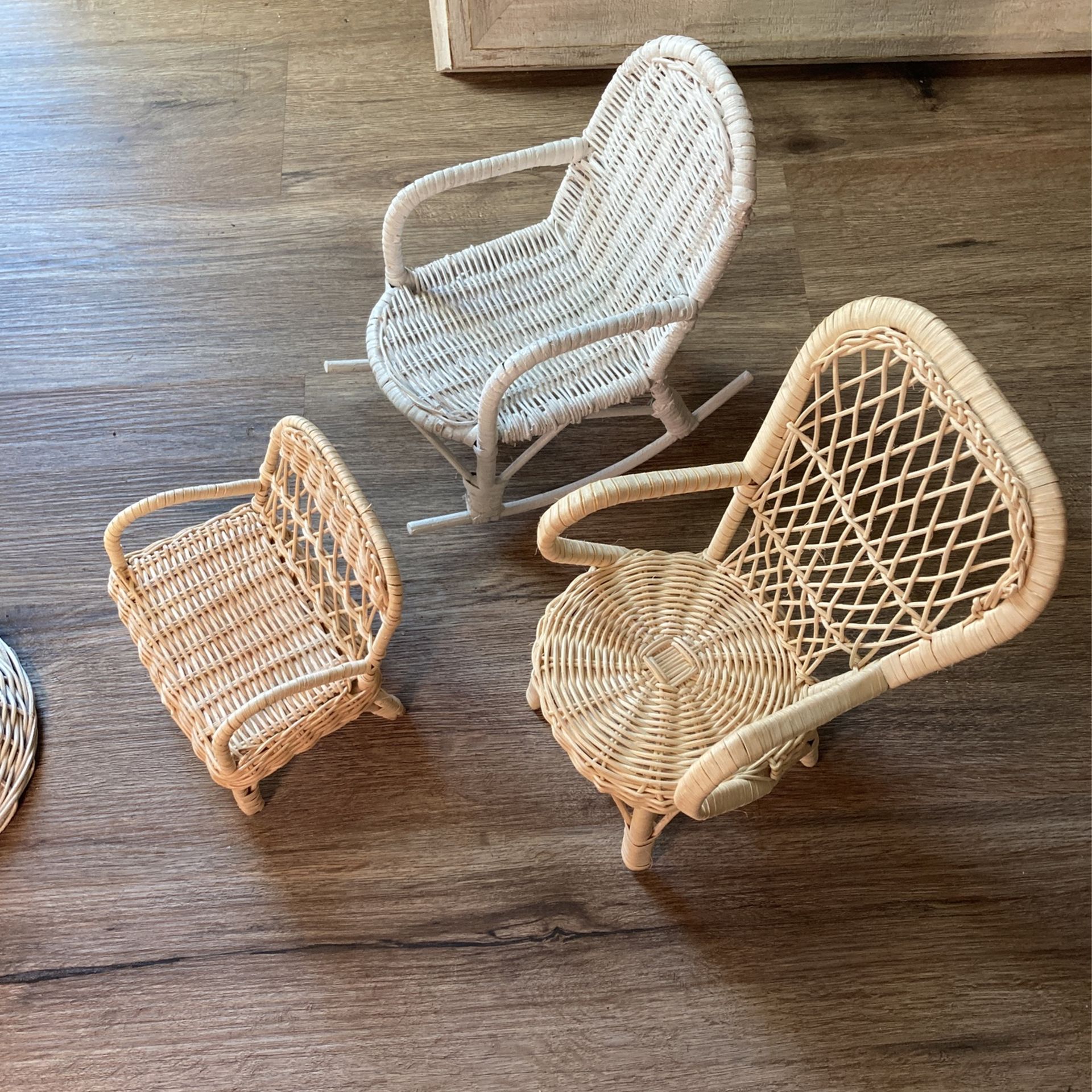 Wicker Antique Mini Chairs Toy