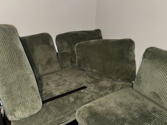 Olive Green Corduroy Sectional Sofa