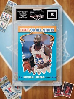 1990-91 Fleer All-Stars Michael Jordan #5 ECC Graded 8