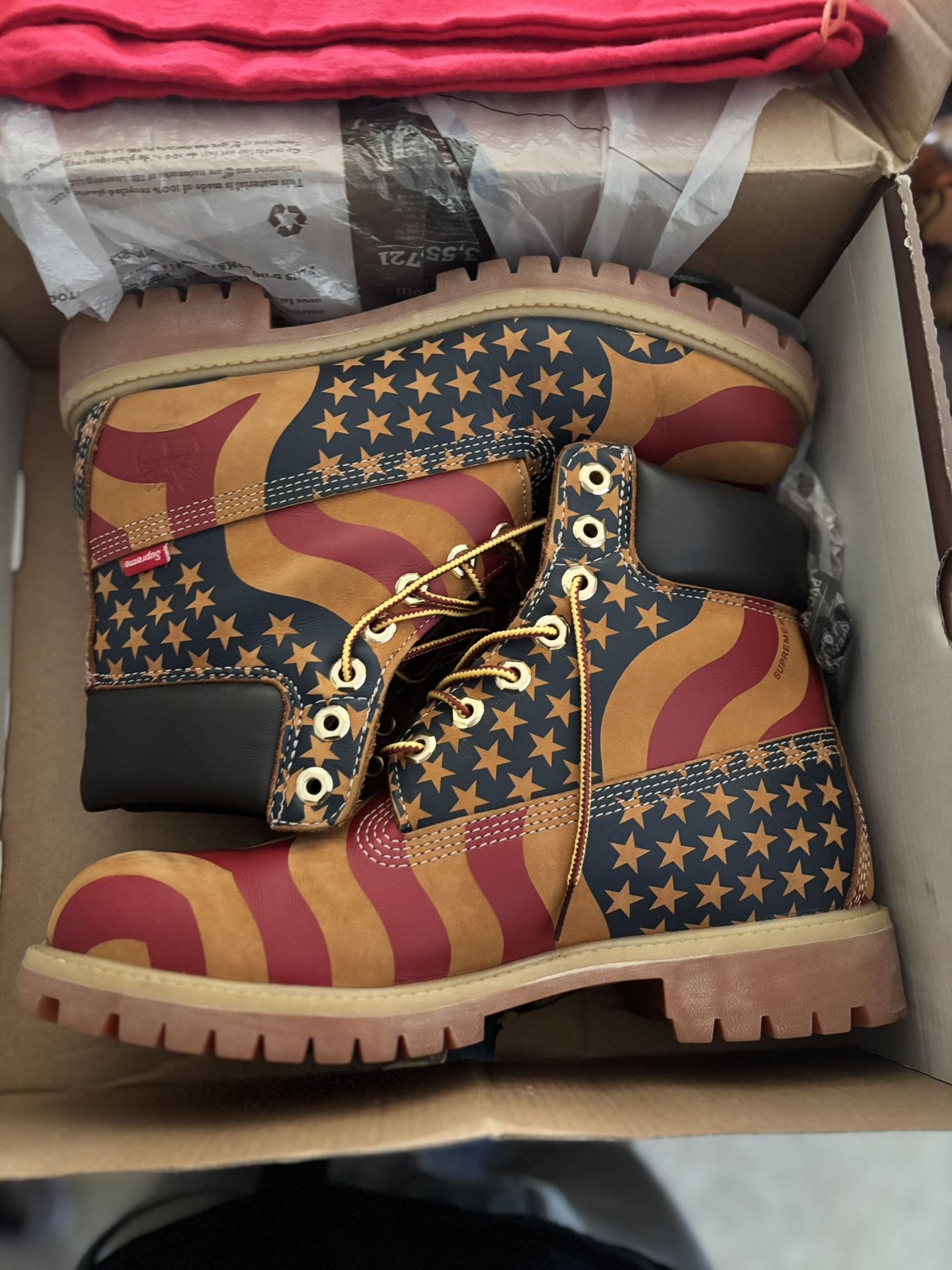 Timberland x Supreme Stars & Stripes Edition (Red, Navy, Gold Accents)