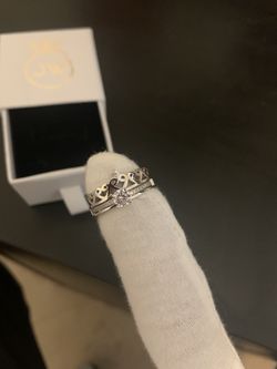 2pc sterling silver ring set