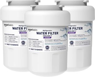 NEW - Amazon Basics Replacement GE MWF Refrigerator Water Filter Cartridge - Pack of 3, Premium Filtration - Retail $65