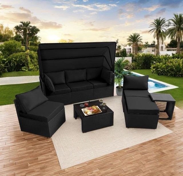 Wicker Patio Furniture With Canopy Top βοΈβοΈπ Brand New