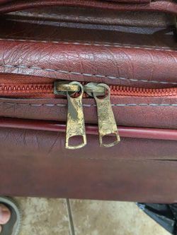 Brown Leather Bag with Brass Zippers
