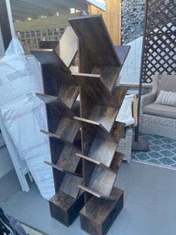 2 wood book shelves