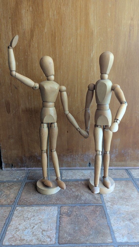 Pair Wooden Artist Models