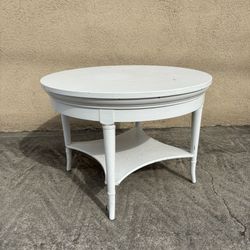 Mid Century Kittinger Round Side Table, Painted White