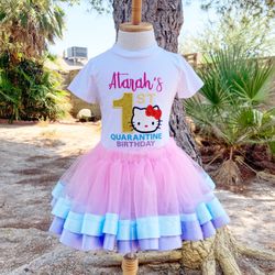 Hello Kitty Custom Quarantine Birthday Shirt and Tutu Set