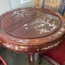 Asian Inspired Dining Table That Expands To Seat 6