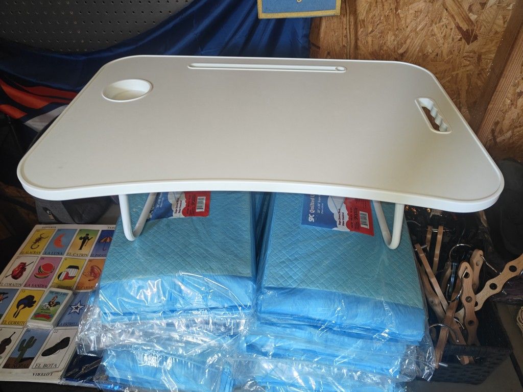 Lap Desk White W/Cup Holder And Phone Holder