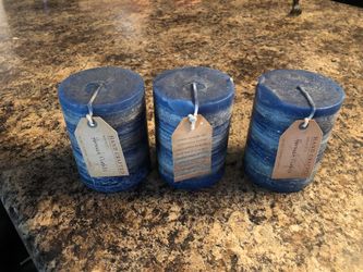 3 blue candles