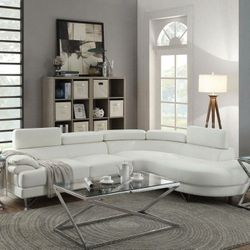 Brand New White Leather Modern Style Sectional Sofa