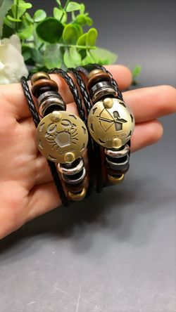 12 Constellations Multilayer Leather Bracelet, Each $8.99