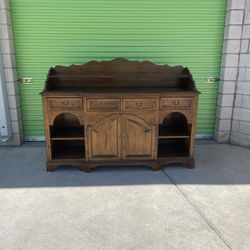 Vintage Hickory White Cabinet Dresser Hutch