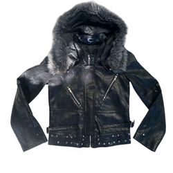 COZY WORLDWIDE KNIGHT CLUB LEATHER JACKET.