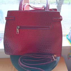 Red Vegan Leather Bag