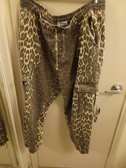 Thrill Leopard Print Cargo Jogger Pants