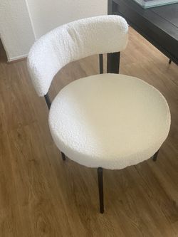 Ivory/Cream Upholstered Modern Fabric Chair 