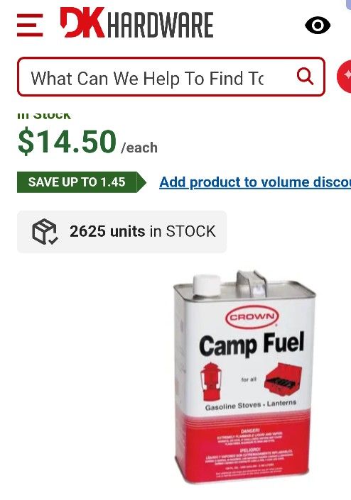 Camping Fuel Crown Camp 32oz Can