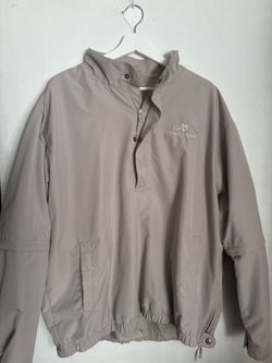 Vantage Lightweight Windbreaker Jacket – Beige Half-Zip Pullover (Large)