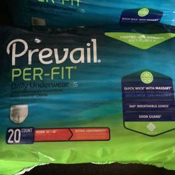 Prevail underwear Med 34”-36 “ (New) 2 Bags