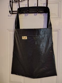 BLACK SNAKE PRINT VINYL FABRIC BAG