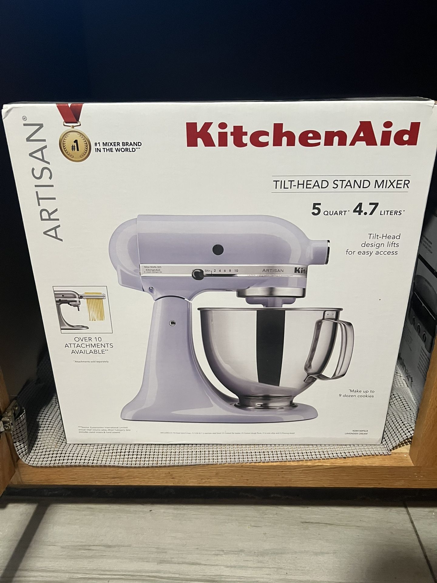 KitchenAid Artisan Series 5 Quart Tilt Head Stand Mixer with Pouring Shield KSM150PS, Lavender Cream