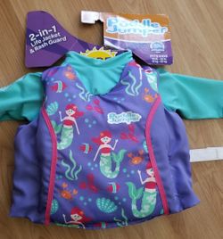 Brand new 2 in 1 rash guard life jacket