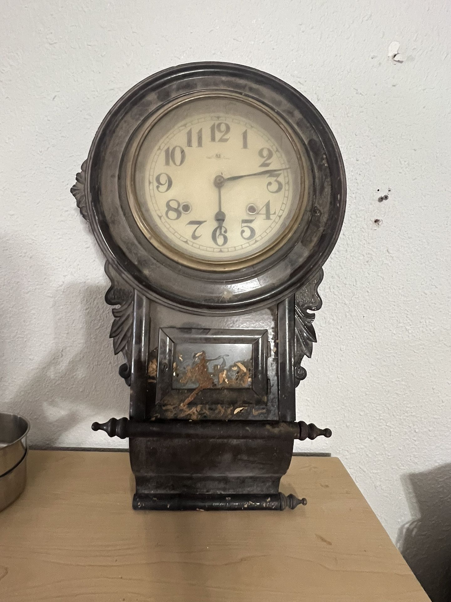 Antique Wooden Wall Clock Project / Parts