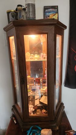 Wooden glass display cabinet