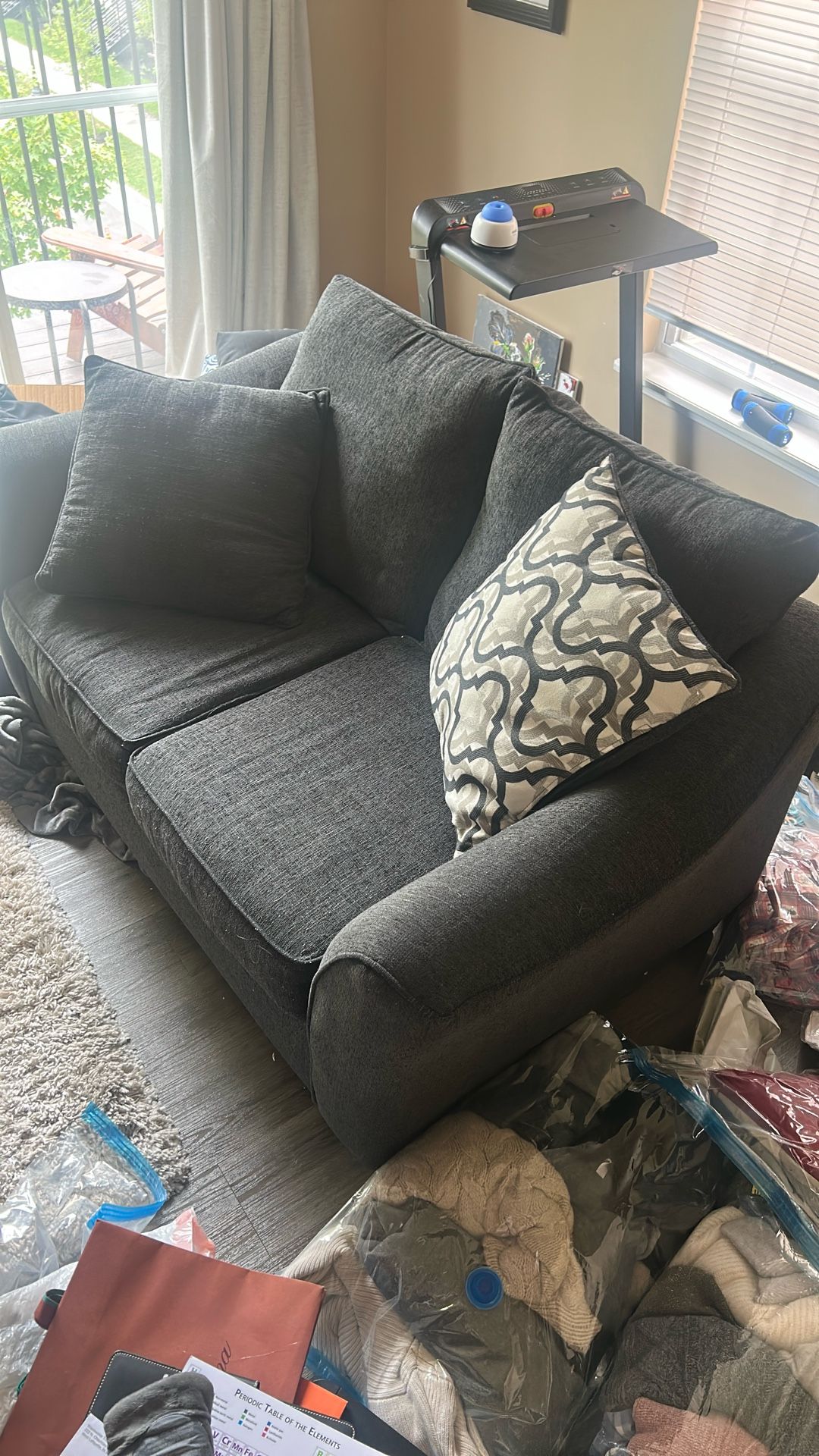 Loveseat, Charcoal Grey