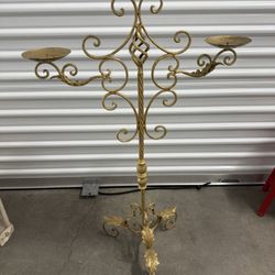 Tall Brass French Floor Candle Holder Candelabra 