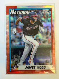 2025 Topps Chrome James Wood 35th #90CB-15 Rookie Refractor Nationals RC