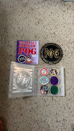 Vintage 1994 World POG Federation Micro Tournament Pack & Case - 25+ Pogs & 2 Slammers