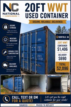 20FT Wind & Watertight Shipping Container – Norfolk, VA